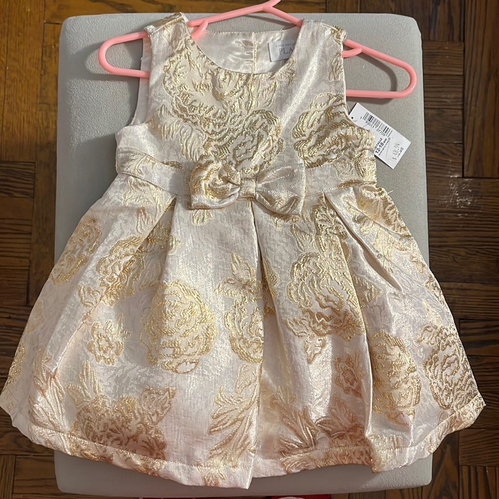 Ivory Dress w Gold embroidery